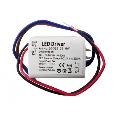 Τροφοδοτικό LED 6W 0.5A 230V στα 12V DC IP20 30-336126